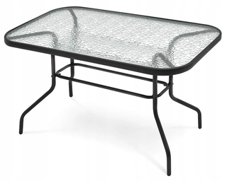 Balkonový, terasový stôl - Mat-Company kovový obdĺžnikový stôl 120 x 70 x 70 cm čierny